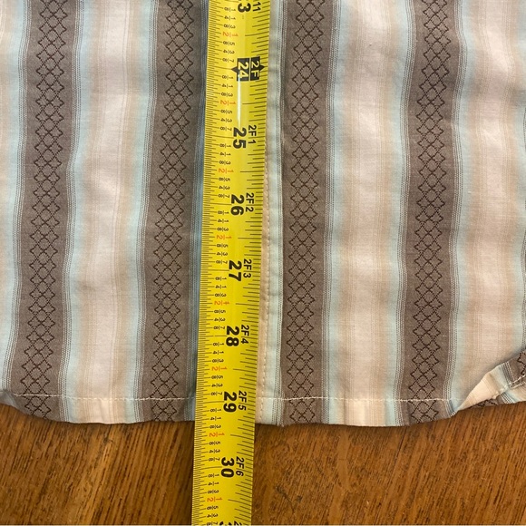 prAna Breathe Button-Up Short-Sleeve Striped Shirt Men’s Large - Multi Stripe - Picture 7 of 11